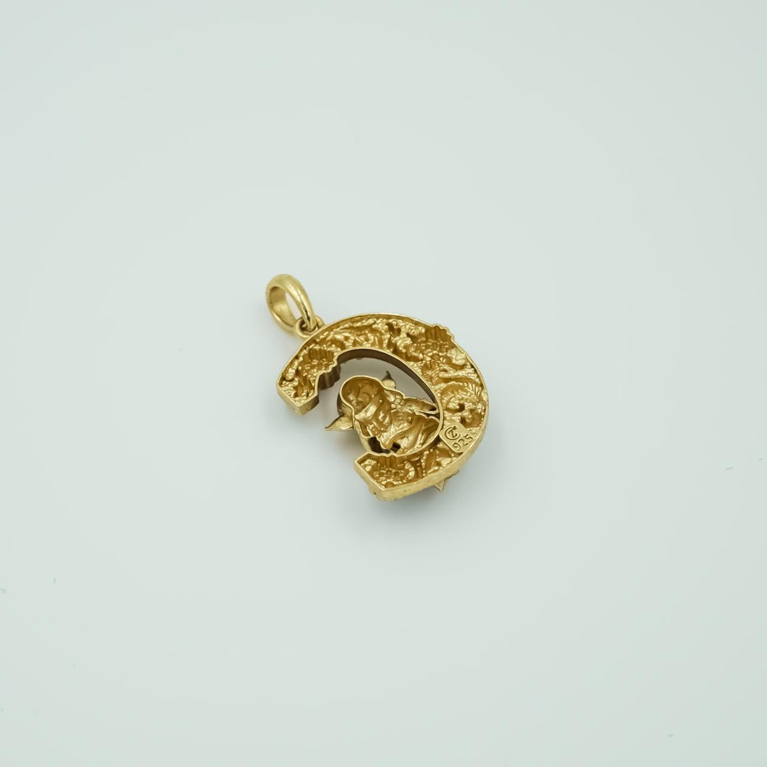 Flute Ganesha "C" Initial Pendant