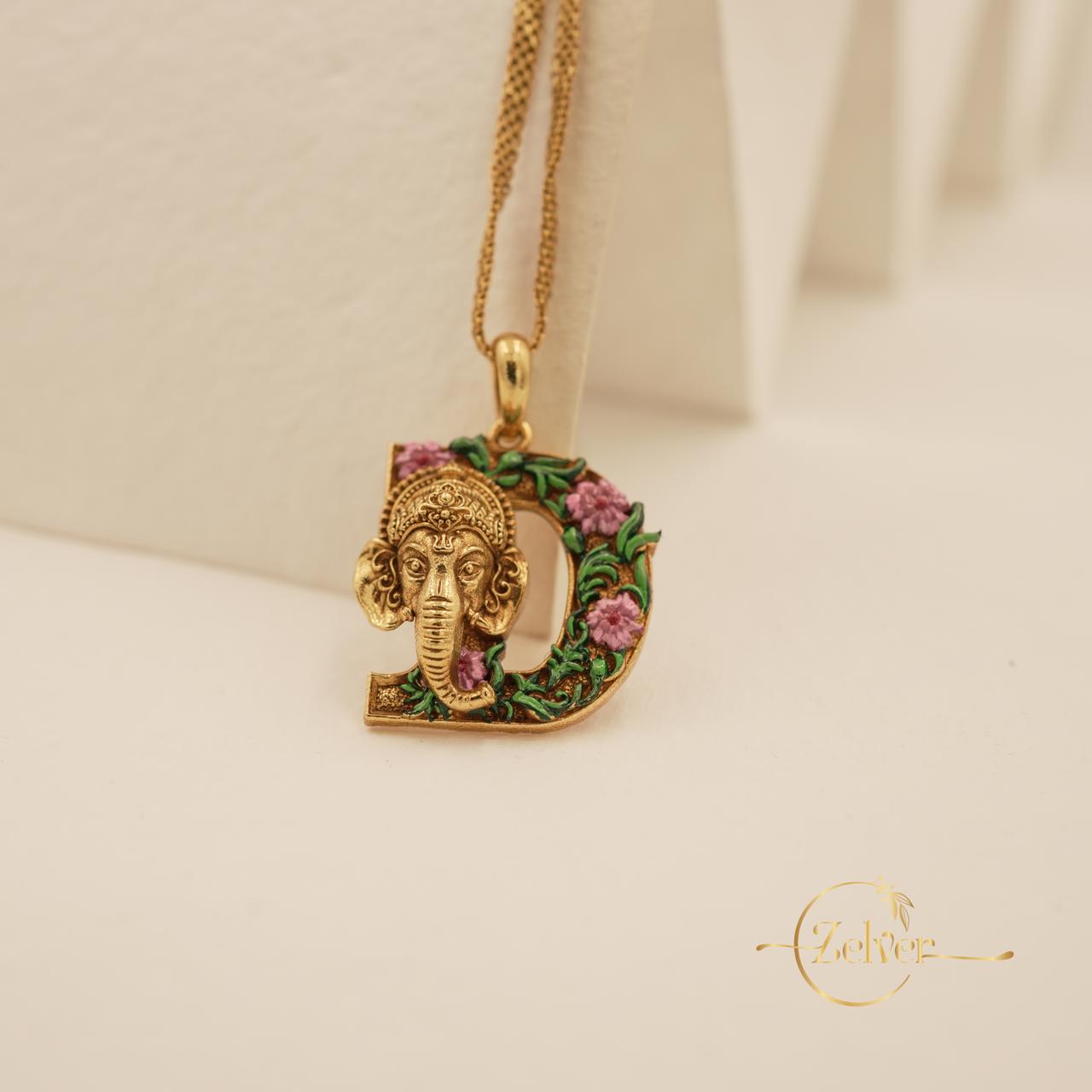 Ganesha Initial "D"" Pendant