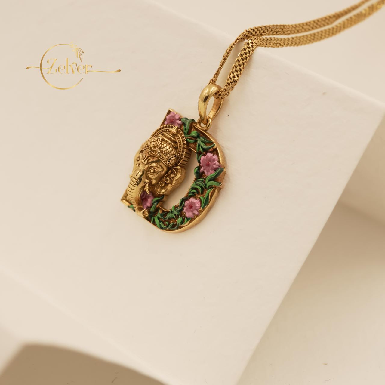 Ganesha Initial "D"" Pendant