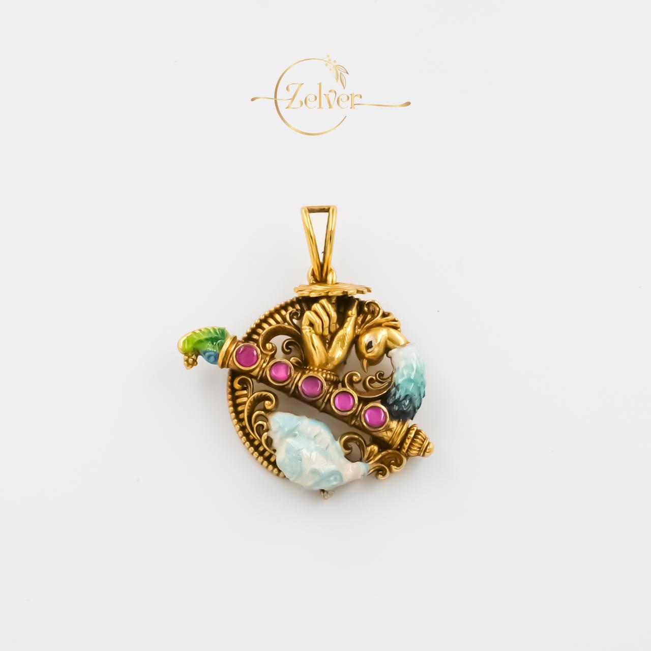 Sudarshan Chakra & Flute Pendant