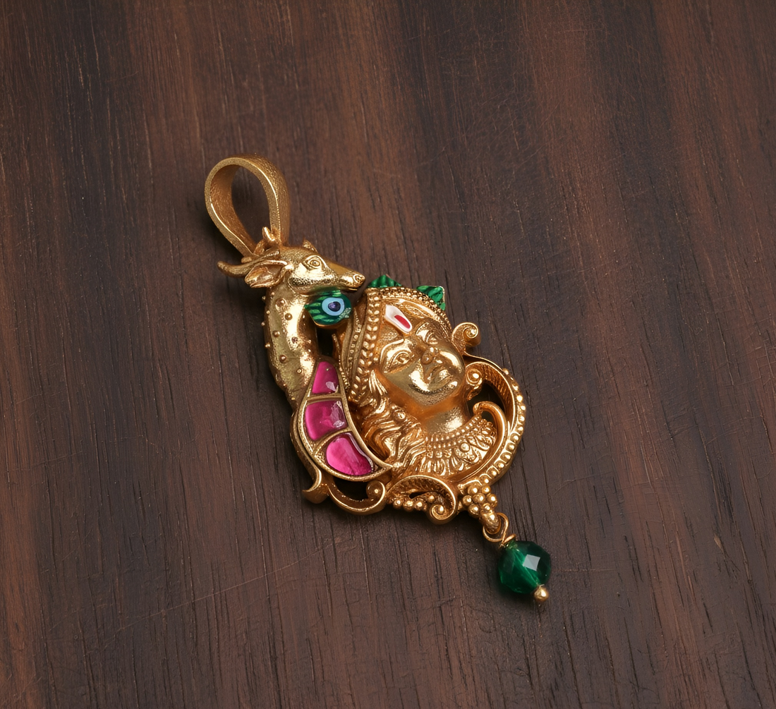 Krishna-Peacock Locket