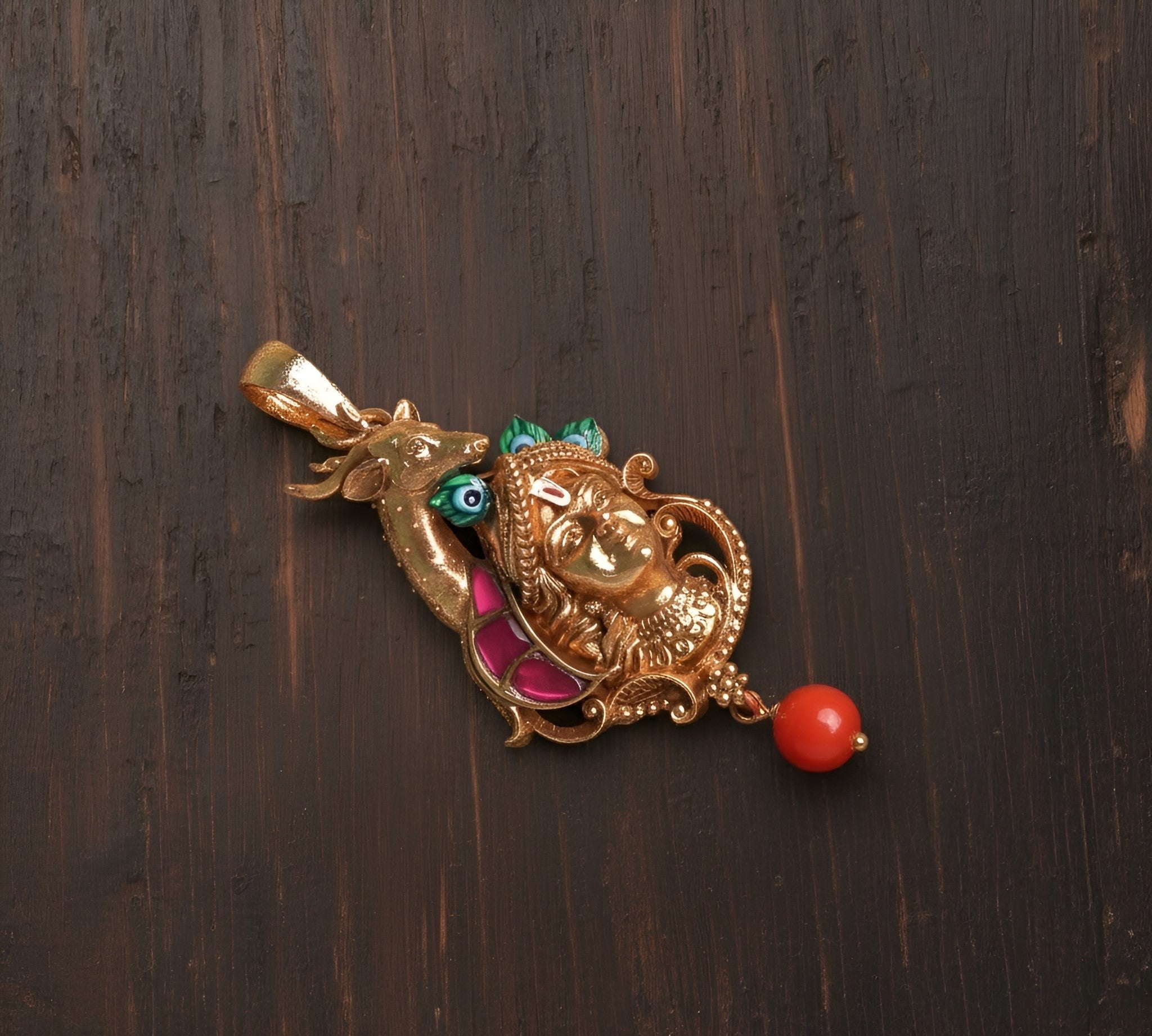 Krishna-Peacock Locket