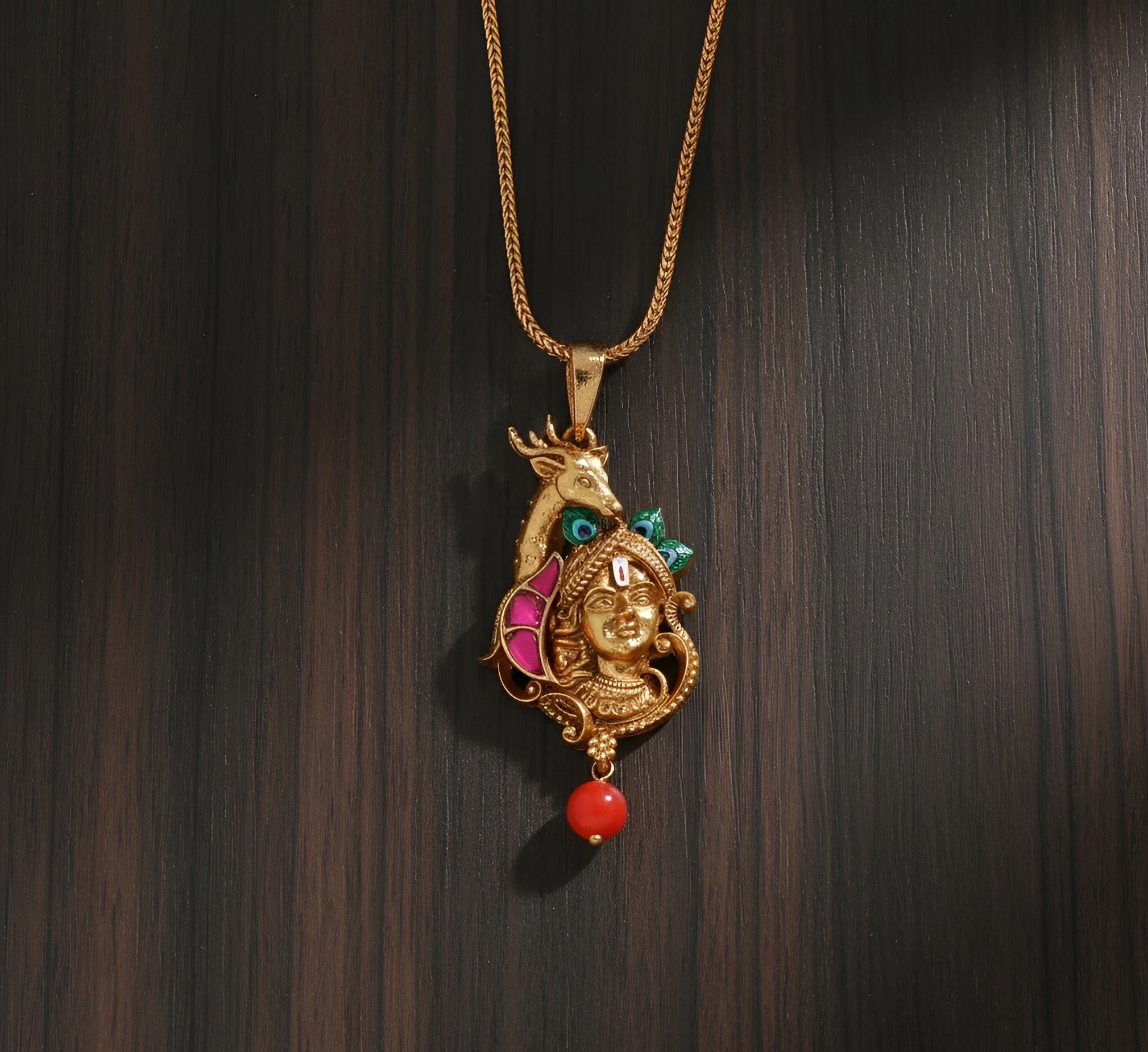 Krishna-Peacock Locket