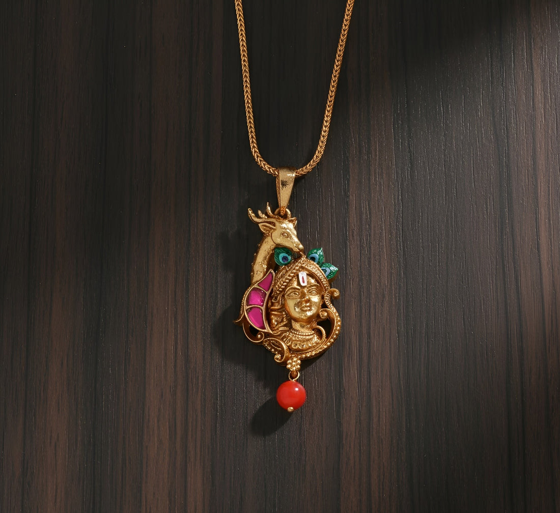 Krishna-Peacock Locket