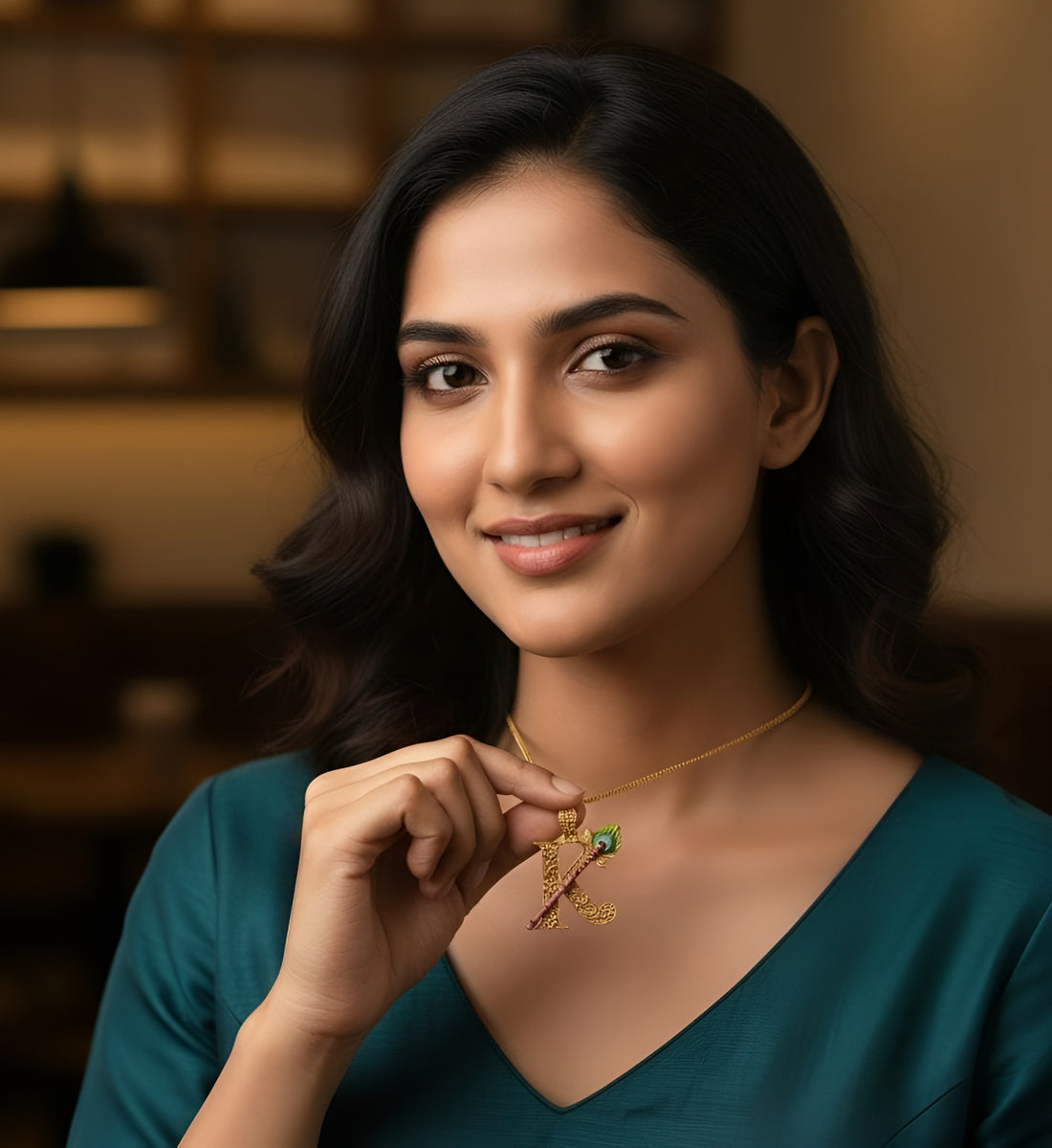 Divine Lord Krishna "K" Pendant