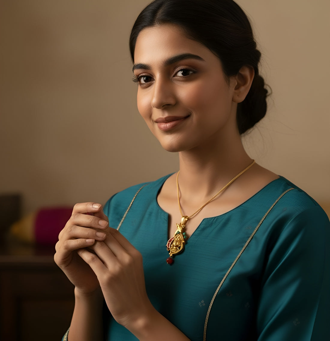 Krishna-Peacock Locket