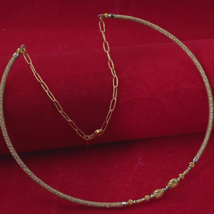 Dual-Tone Twisted Rope Hasli Necklace in 925 Sterling Silver