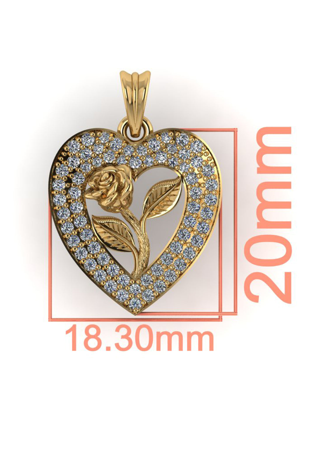 Eternal Rose Heart Pendant