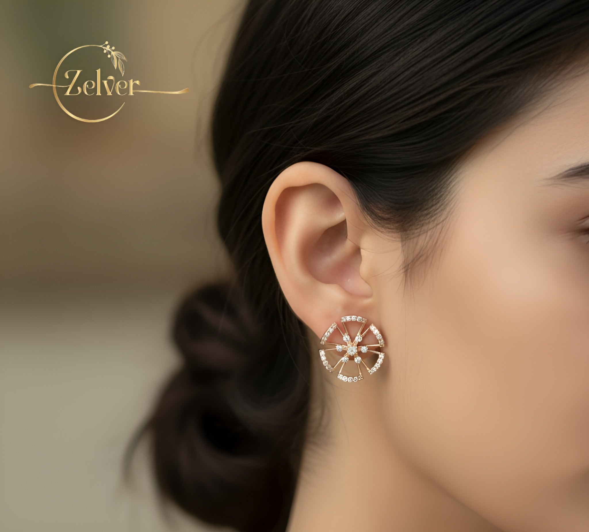 Floral Cluster Stud Earrings